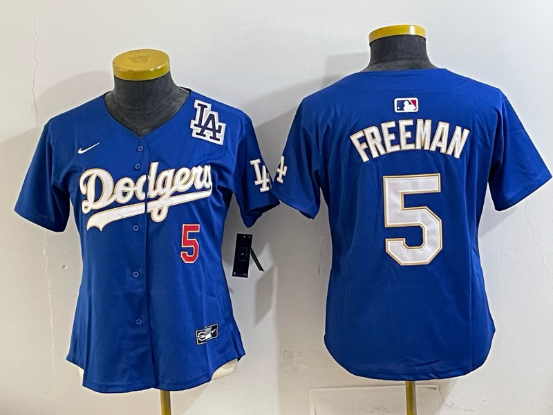 Youth  Los Angeles Dodgers #5 Freeman blue Nike NFL 2025 jersey 015